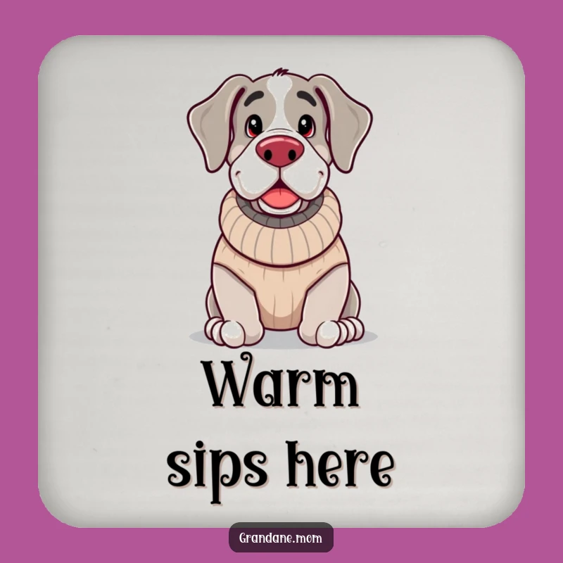 Funny Cozy Grand Dane Coasters: Protect Surfaces with Warmth!