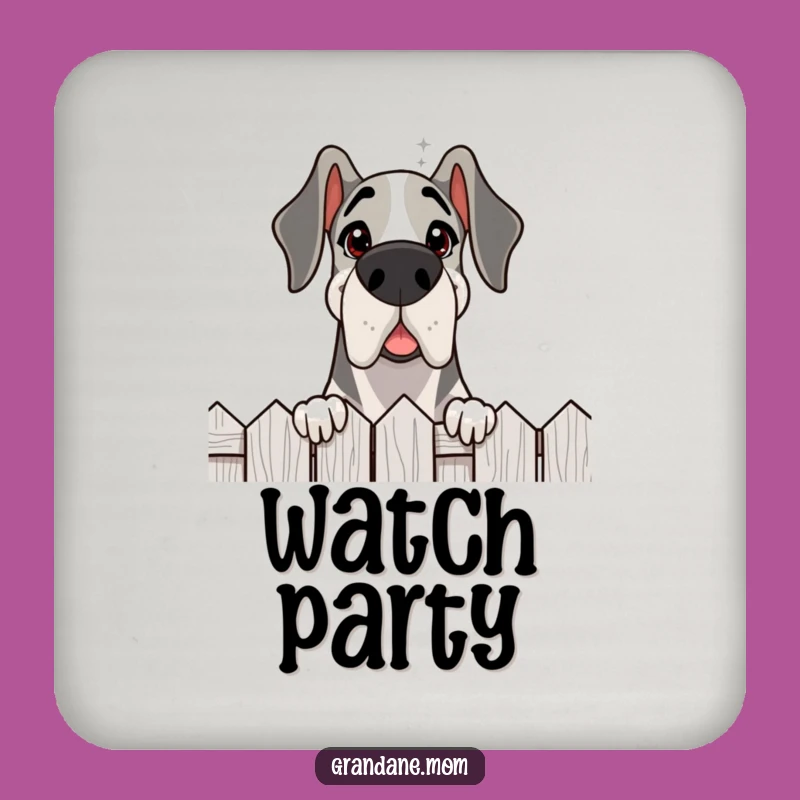 Funny Grand Dane Fence Peeker Coaster Set: Protect Surfaces with Charm