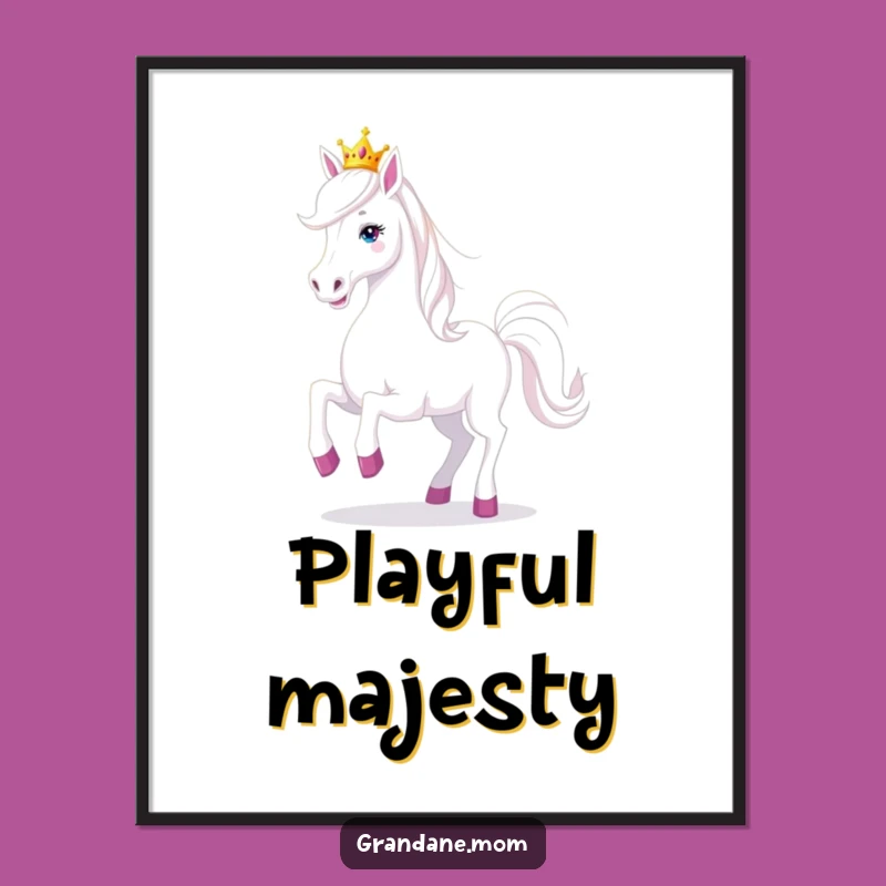 Funny Prancing Grand Dane Poster - Playful Royal Dog Wall Art Gift