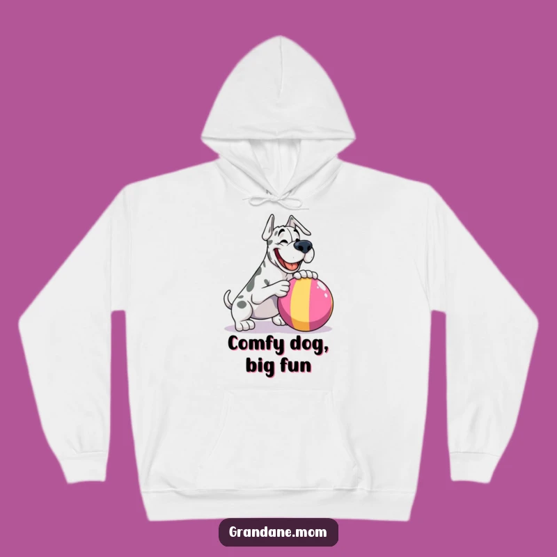 Cozy Funny Grand Dane Ball Nudge Hoodie: Warm and Humorous Dog Gift