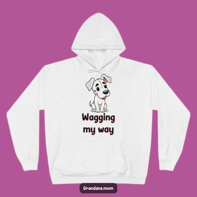 Cozy Funny Happy Grand Dane Floppy Ears Hoodie - Warm & Joyful Dog Lover Gift