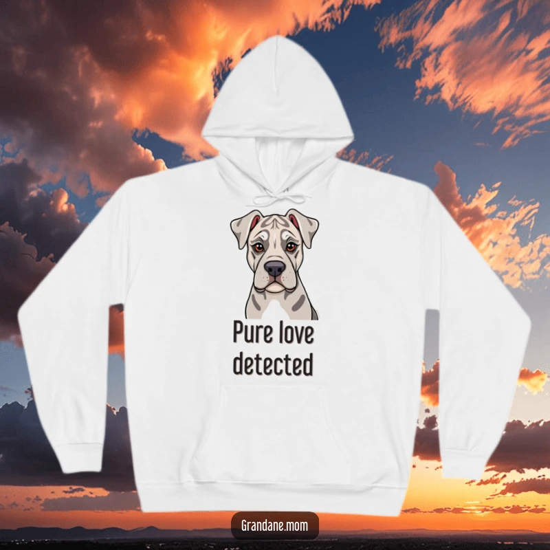 Funny Grand Dane Hoodie: A soulful Grand Dane offers a gentle lick, providing warmth and humorous expressions of love.