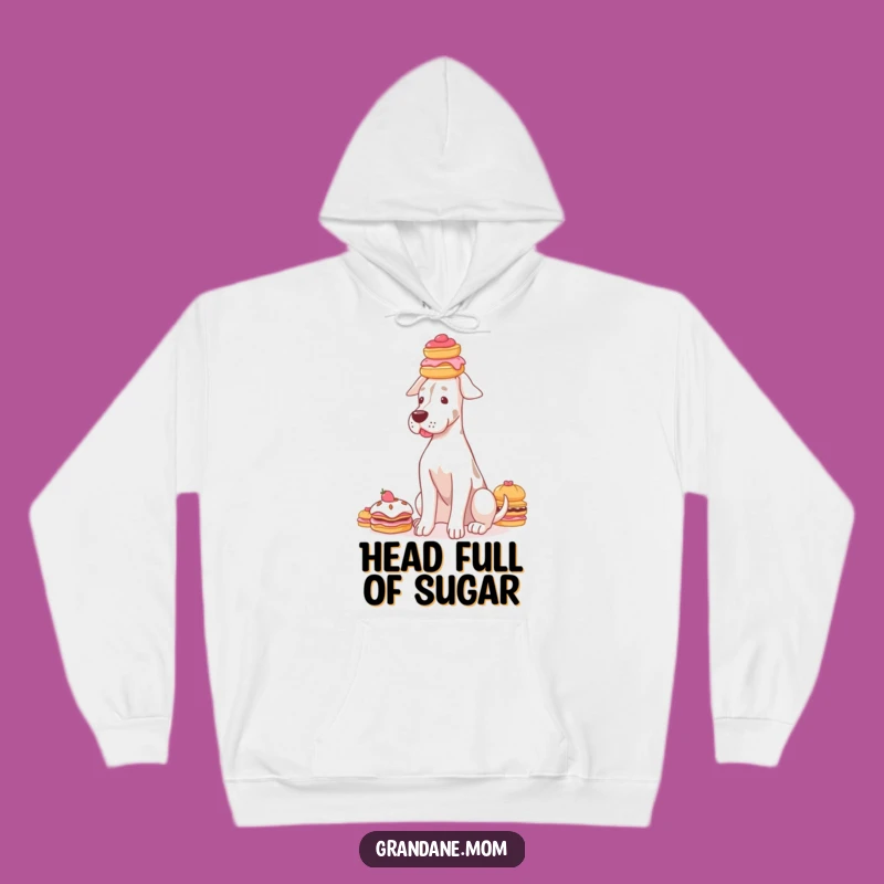 Funny Grand Dane Pastry Hoodie: Graceful Dog Sweets Comfort, Bakery Gift
