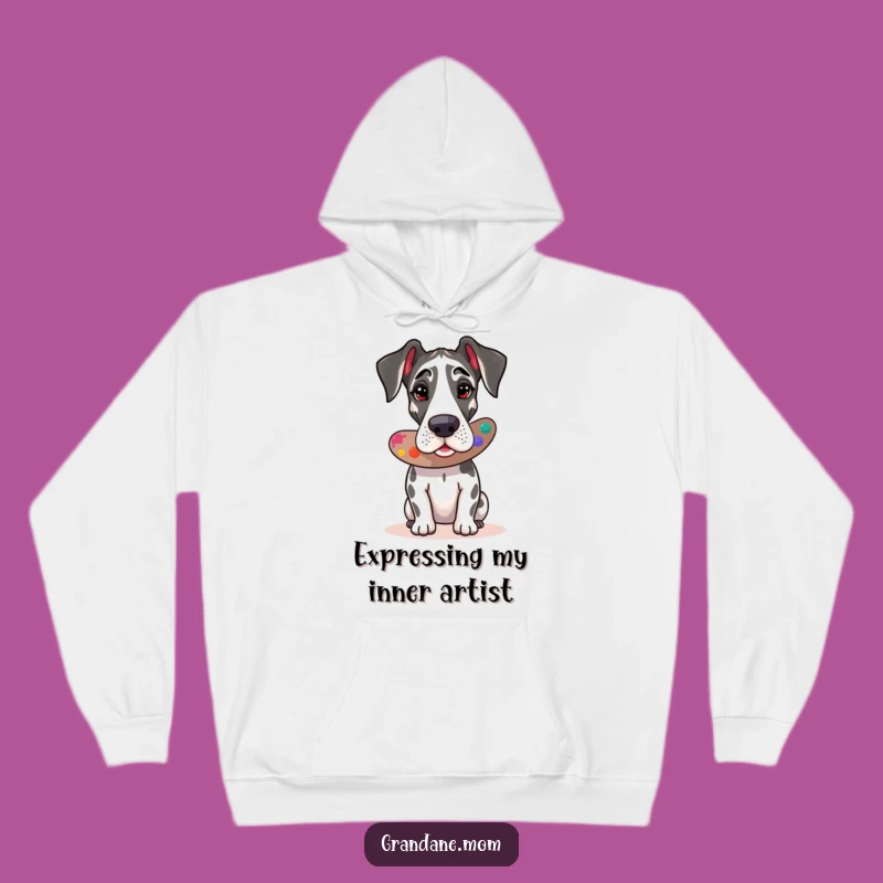 Funny Great Dane Artist Hoodie: Cozy Creations, Perfect Gift for Art Aficionados