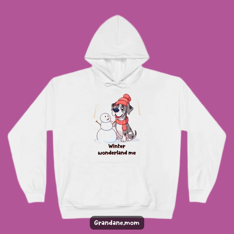 Funny Great Dane Snowman Hoodie: Winter Hat Pup Design, Hilarious Cozy Gift