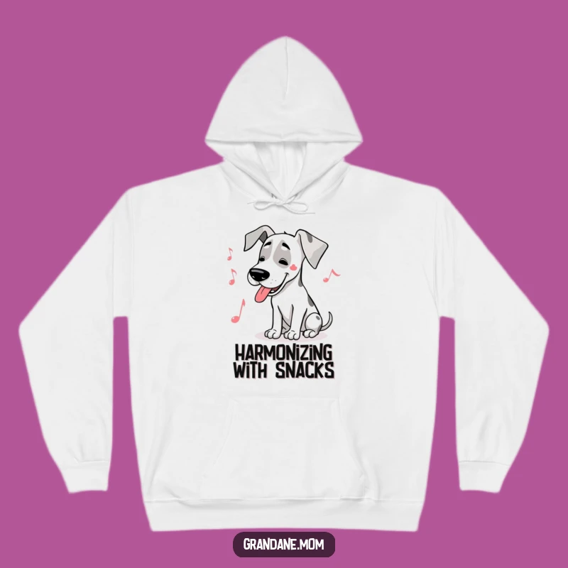 Cozy Funny Great Dane Musician Hoodie: Hum Your Favorite Tune in Comfort, Warm Funny Gift