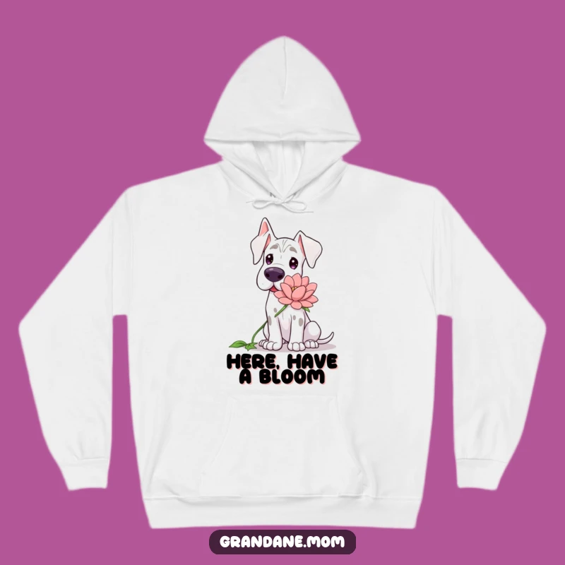 Funny Grand Dane Flower Hoodie: Cozy Gentle Dog Sweatshirt, Perfect Funny Gift