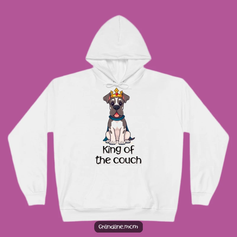 Cozy Funny Great Dane Crown Hoodie: Warm and Hilarious Royal Gift