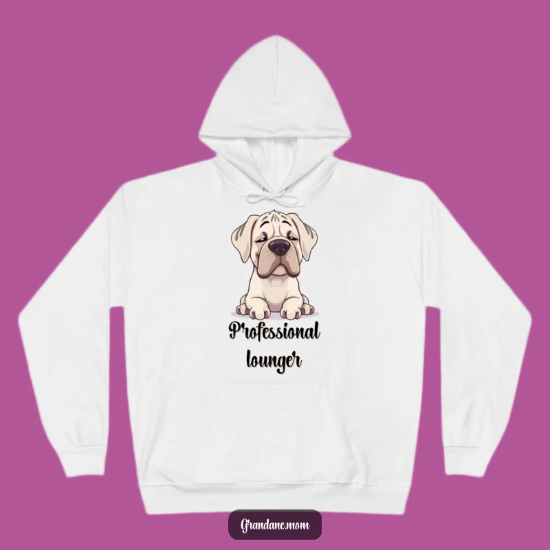 Cozy Grand Dane Hoodie: Funny Contented Sigh Design, Warm Gift for Dane Lovers