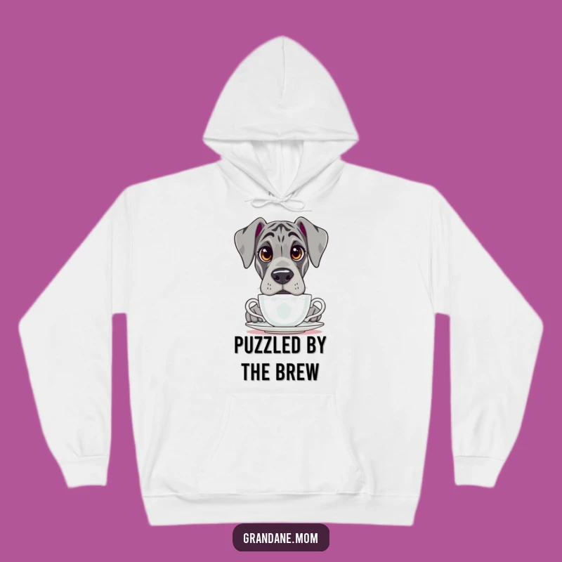 Funny Grand Dane Tea Hoodie: Cozy Curious Dog Sweatshirt, Perfect Funny Gift