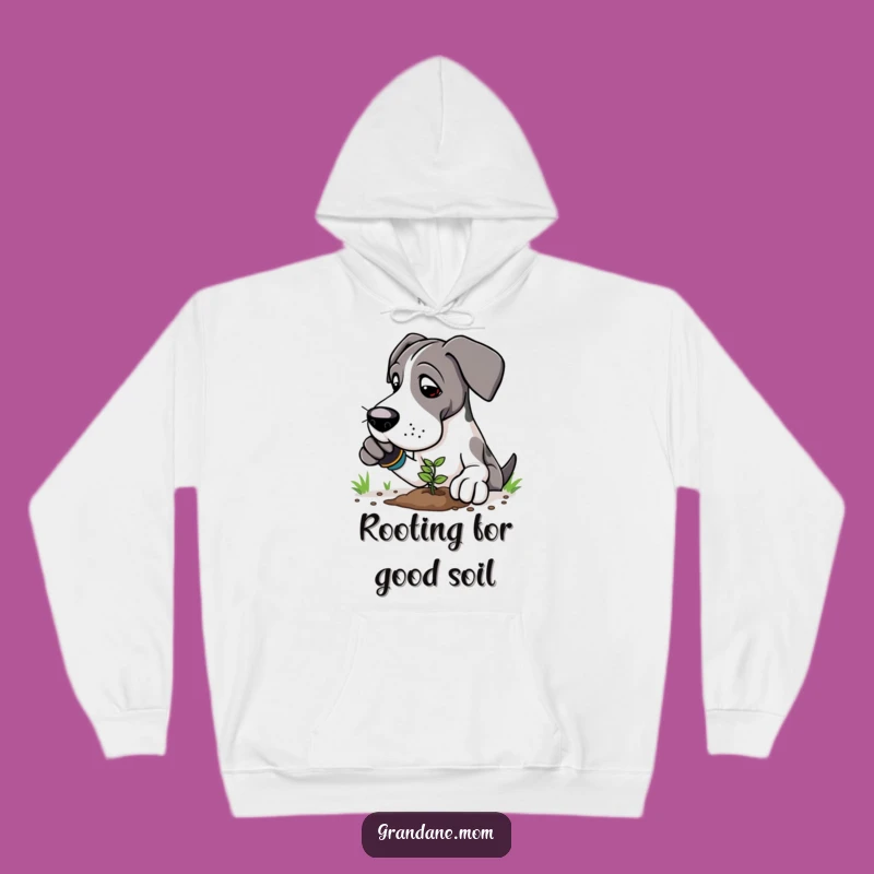 Cozy Funny Great Dane Gardener Hoodie: Garden in Comfort, A Warm Funny Gift