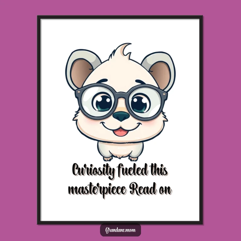 Free Printable Wall Art: Curious Daniff Spectacles, Funny Downloadable Art for Bookworms