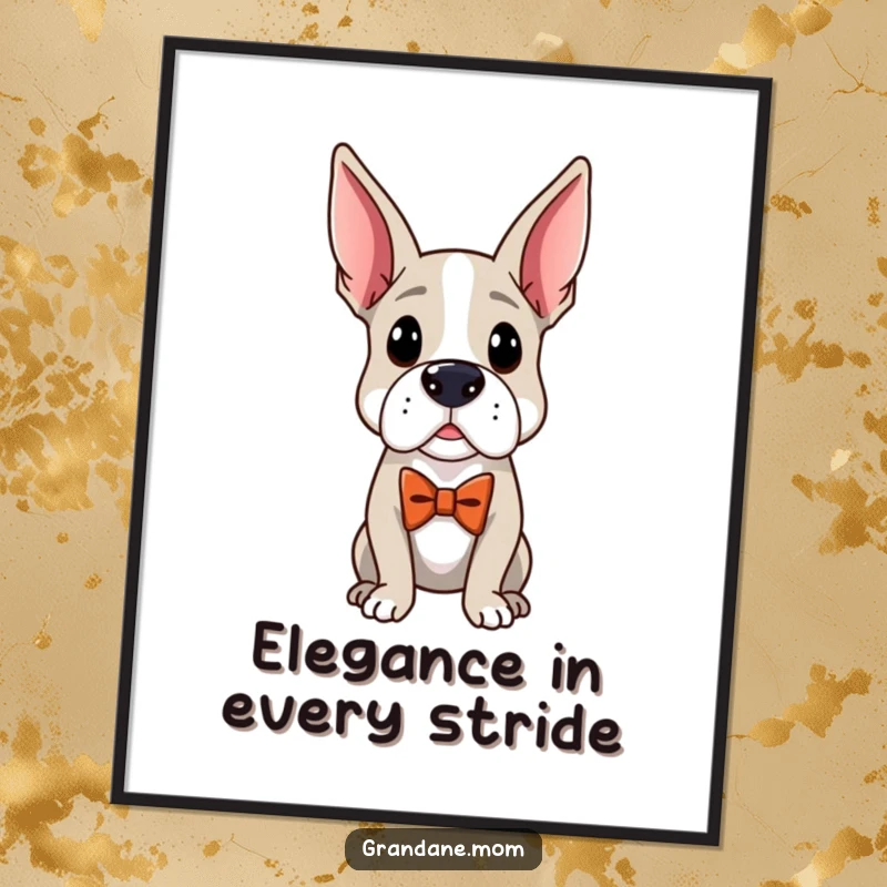 Funny Free Printable Wall Art: A distinguished Grand Dane in an elegant bow tie, exuding class and sophistication suitable for any refined room.