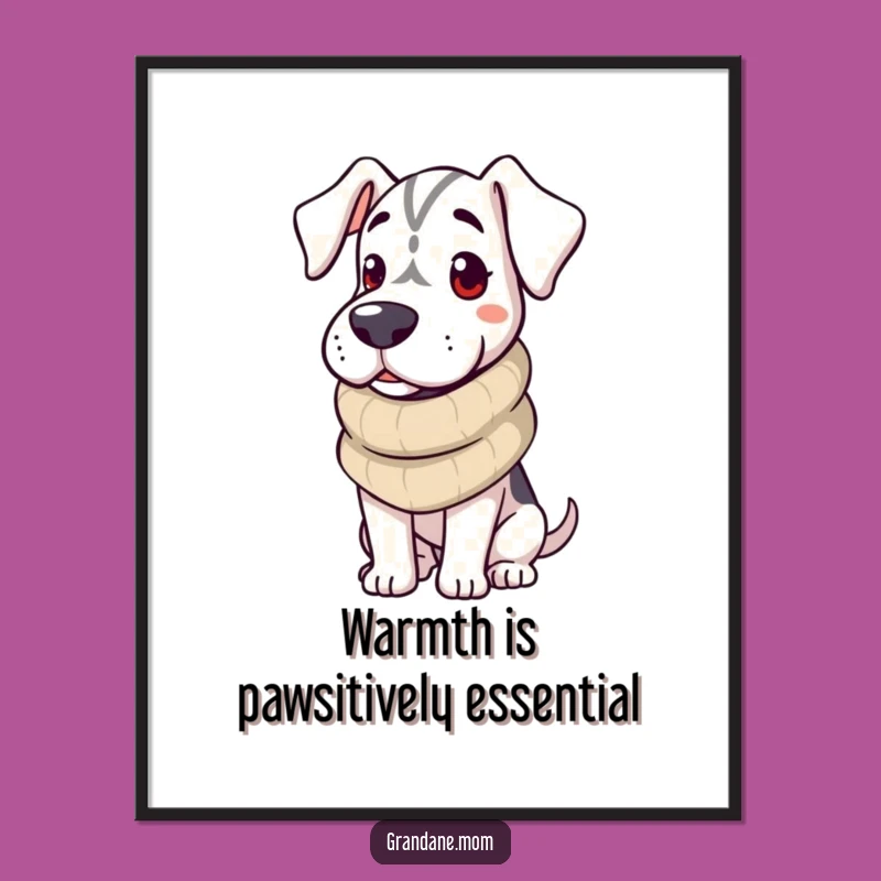 Free Printable Grand Dane Scarf Art - Cozy & Humorous Downloadable Decor!