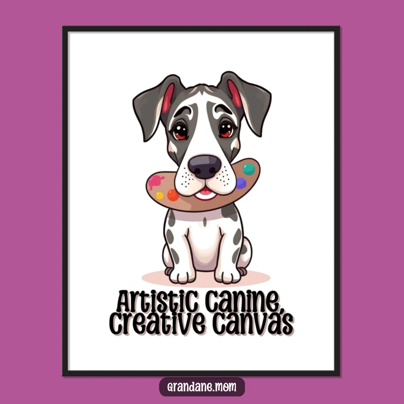 Free Printable Wall Art: Artistic Great Dane, Vibrant Dog Painting, Home Decor