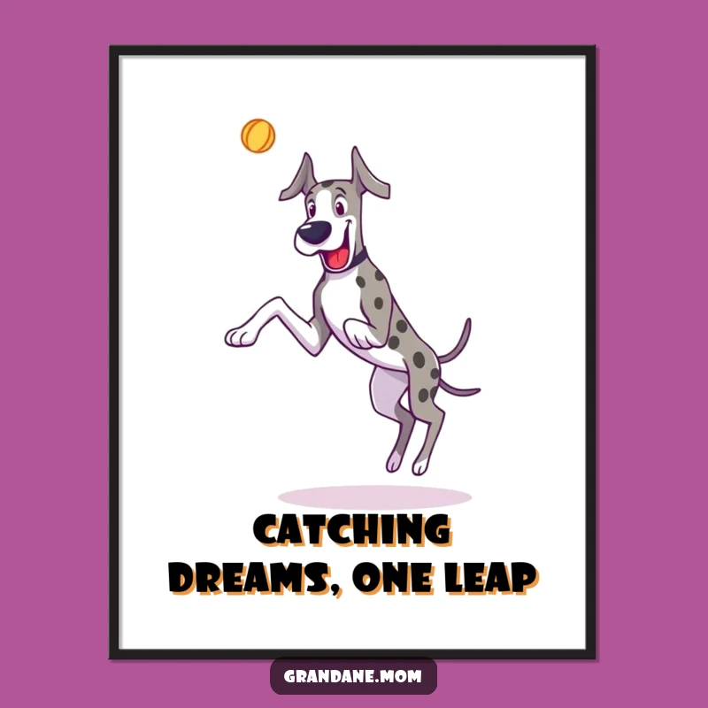 Funny Free Printable Wall Art: Leaping Great Dane Art - Humorous Decor