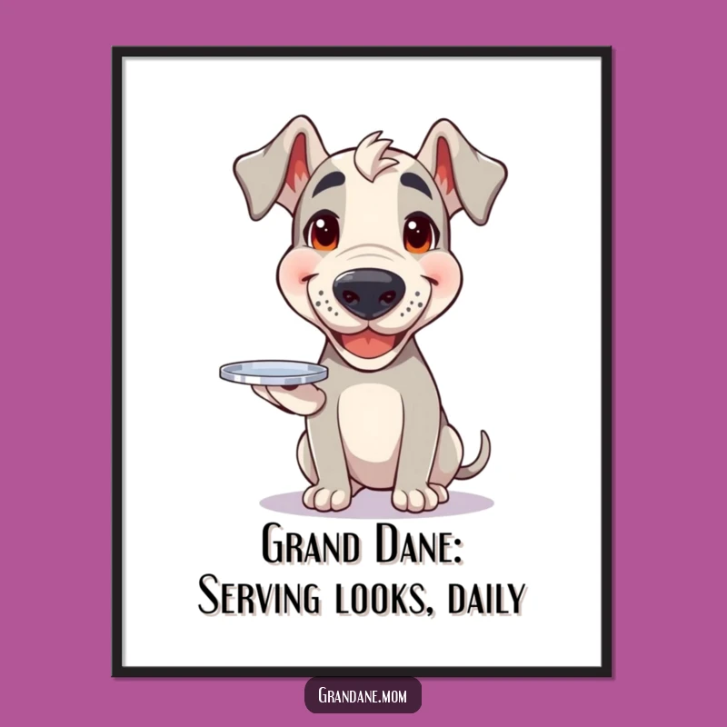 Happy Dane Wall Art: Free Printable Downloadable Decor, Cheerful Dog Art