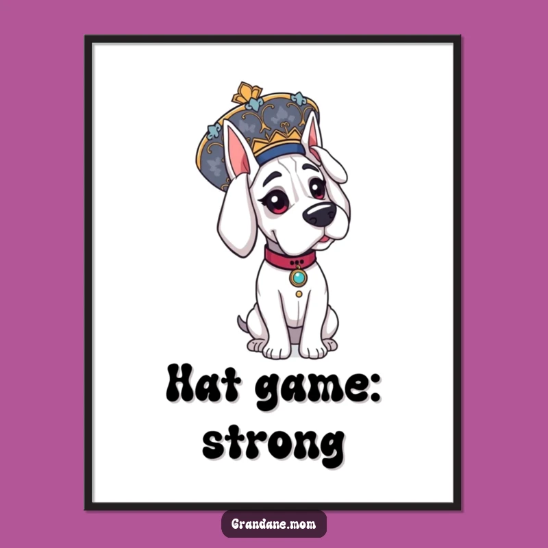 Free Printable Grand Dane Wall Art: Elegant Dog, Fancy Hat, Quirky Downloadable Decor