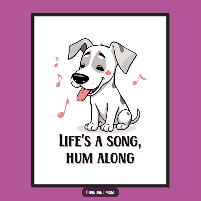 Free Printable Great Dane Musician Wall Art - Funny Downloadable Art for Melodious Spaces