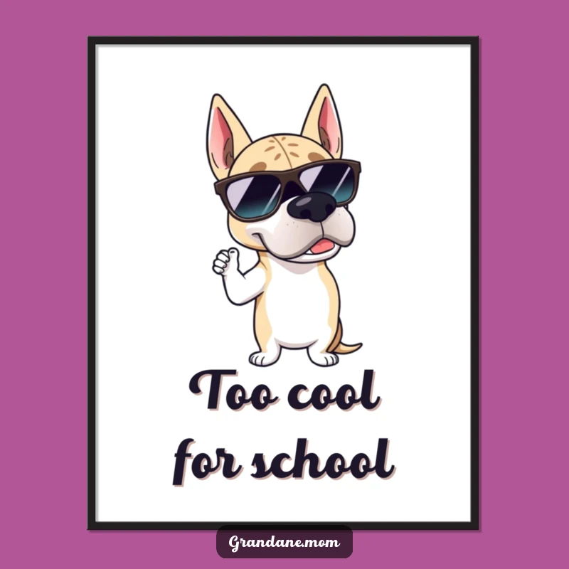 Free Printable Wall Art: Funny Suave Grand Dane with Sunglasses - Downloadable Cool Decor