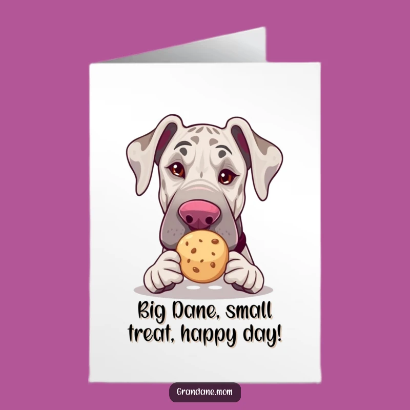 Free Printable Birthday Card: Grand Dane Wink & Tea Cookie Funny Downloadable Gift
