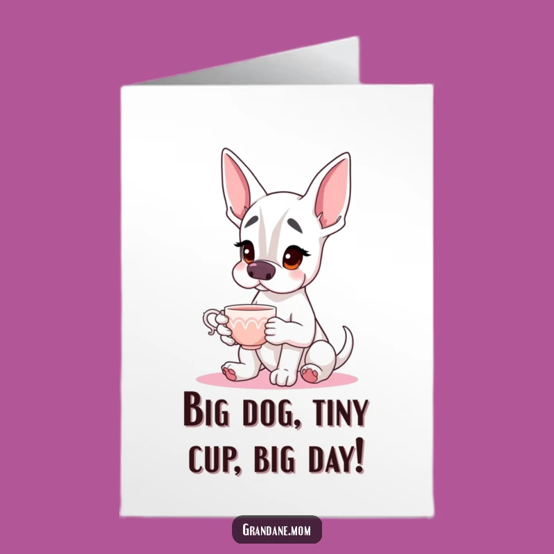 Funny Free Printable Grand Dane Teacup Birthday Card - Download and Print at Home!