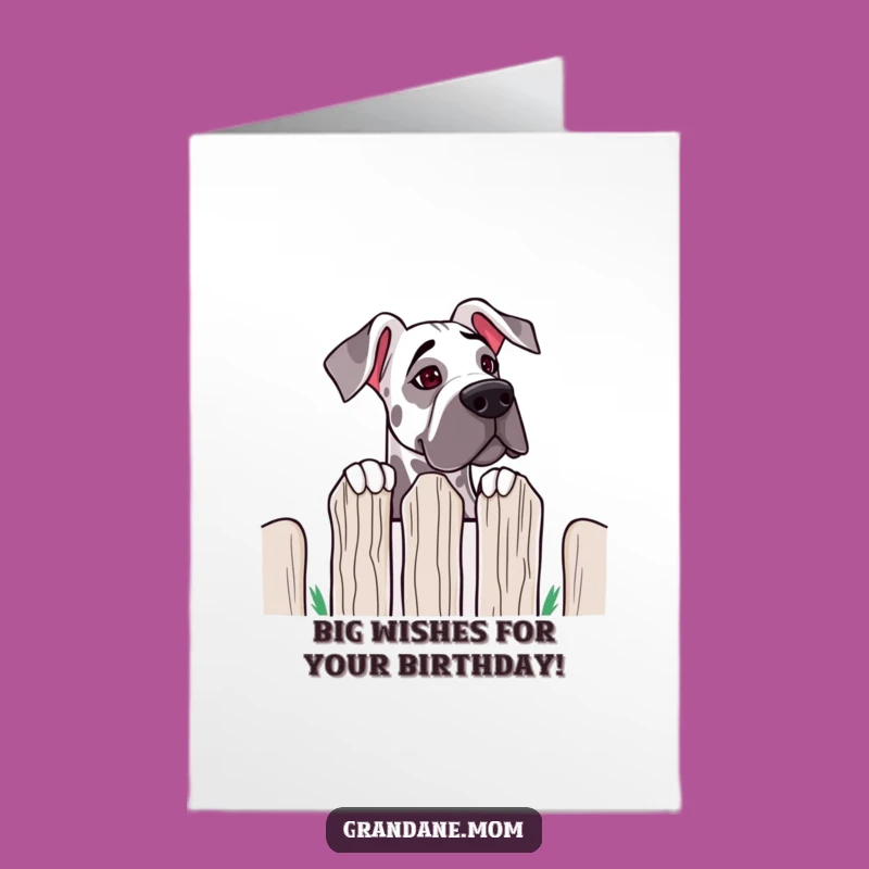Free Printable Grand Dane Birthday Card: Floppy Ears Dog Funny Downloadable Greeting