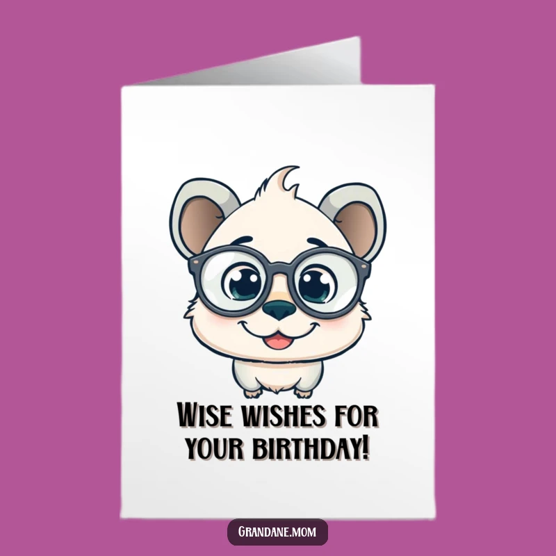 Free Printable Bday Card: Curious Daniff Specs, Funny Downloadable Gift for Smarty Pants