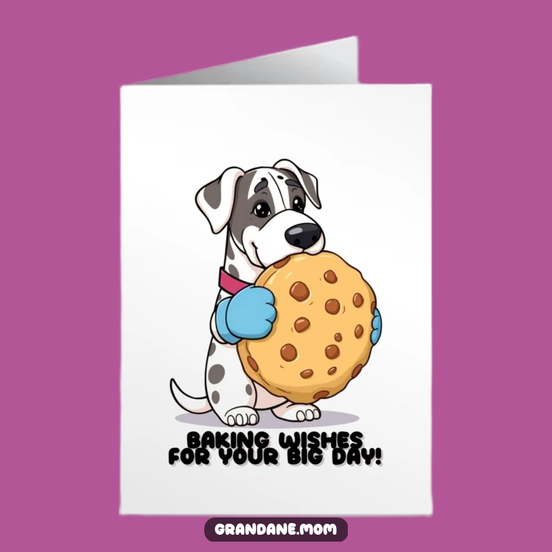 Free Printable Birthday Card: Funny Grand Dane Gigantica Cookie Design, Perfect Downloadable Gift