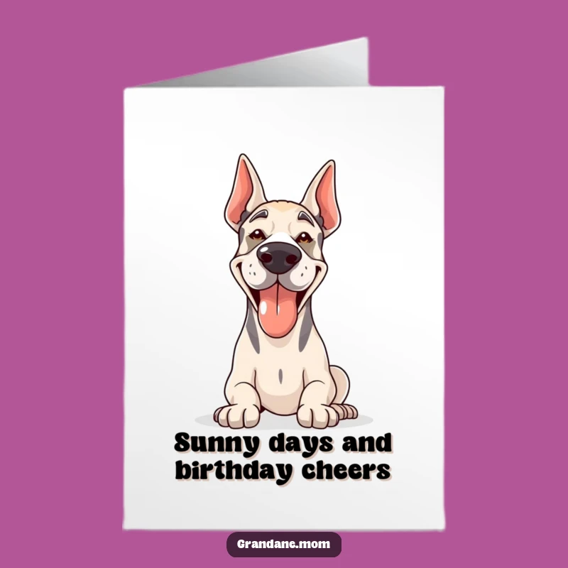 Free Printable Birthday Card: Happy Grand Dane in Sun - Humorous Downloadable Card