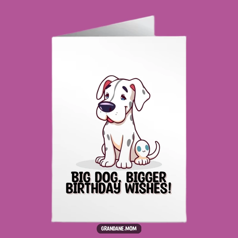 Free Printable Grand Dane Birthday Card: Funny Dog Lover Greeting Downloadable Gift
