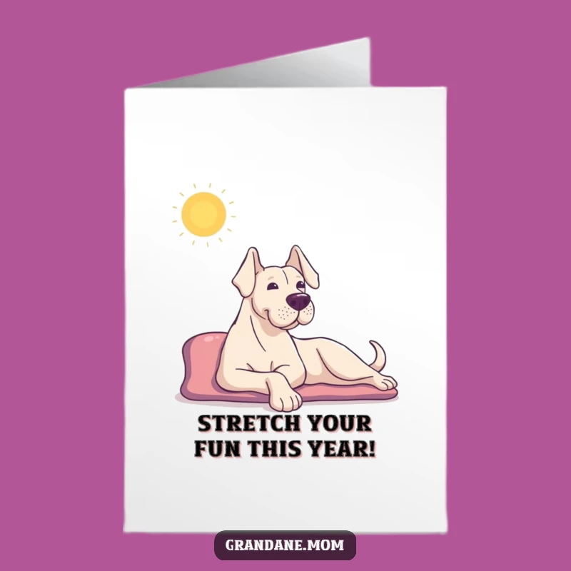 Free Printable Grand Dane Birthday Card: Relaxing Dog Lover Greeting Downloadable