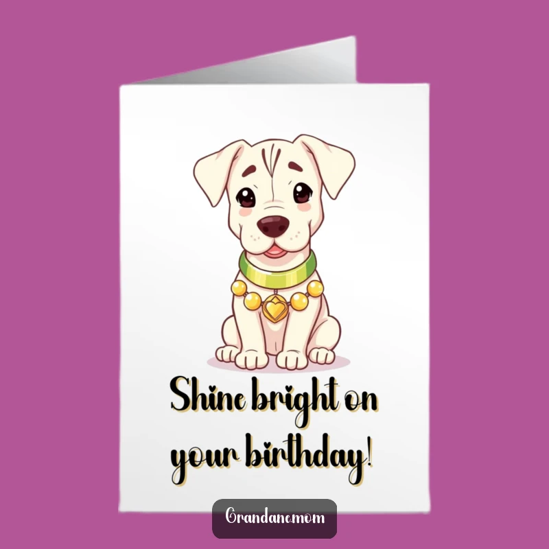 Free Printable Grand Dane Radiant Card: Warm DIY Birthday Greeting for Dog Fans!