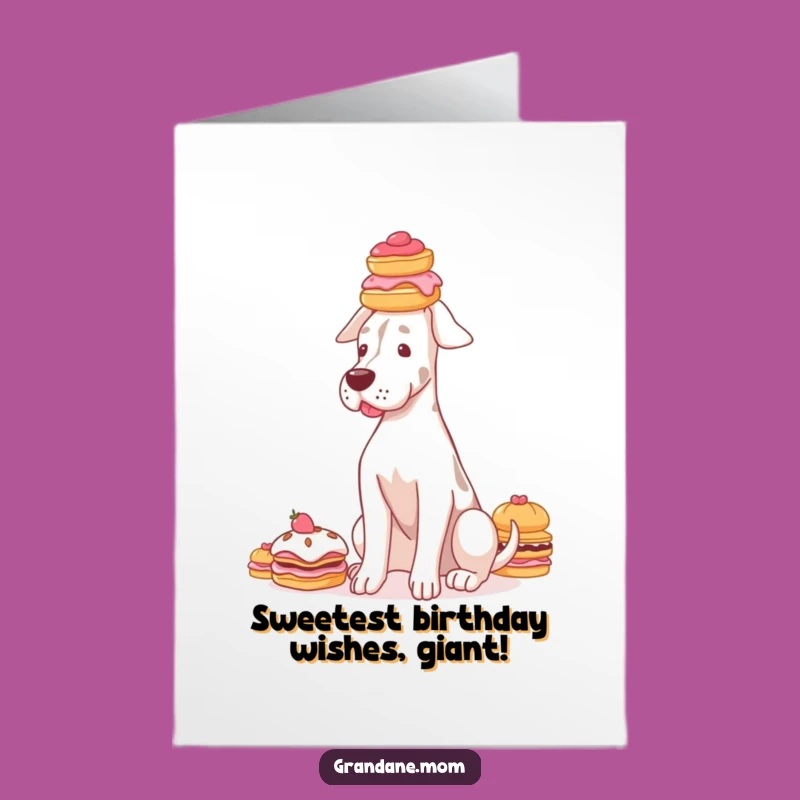 Grand Dane Pastry Birthday Card: Free Printable, Sweet Dog Gift for a Treat Lover