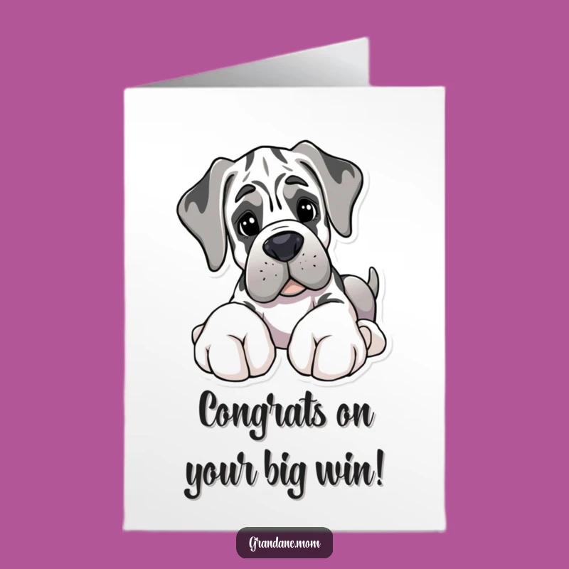 Free Printable Congratulations Card: Giant Paws Grand Dane Soft Toy Funny Gift