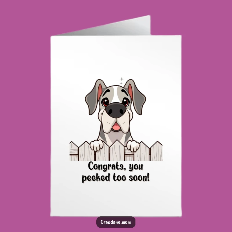 Free Printable Grand Dane Congrats Card: Friendly Fence Watcher Downloadable