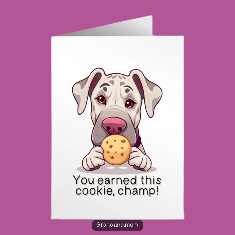 Free Printable Congrats Card: Grand Dane Cookie Wink Funny Celebration Downloadable