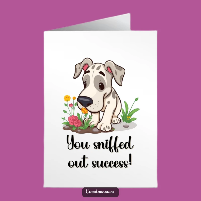 Free Printable Congrats Card: Grand Dane Garden Explorer, Funny Downloadable Gift