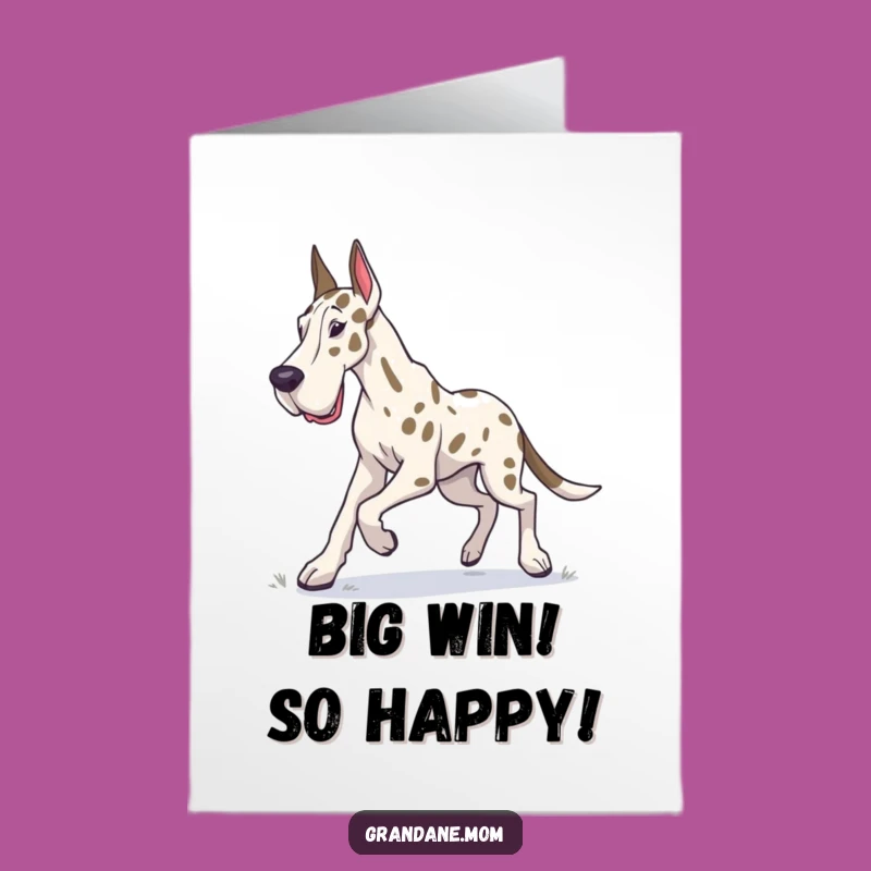 Free Printable Grand Dane Congrats Card: Determined Dog, Funny Downloadable Gift for Achievements