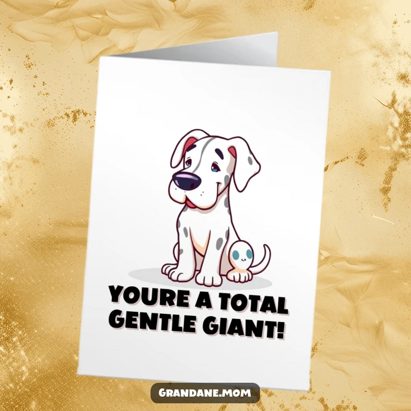 Funny Free Printable Grand Dane congratulations card, a sweet dog offering a supportive lean, perfect for celebrating achievements.