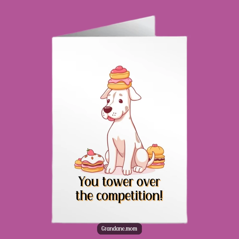 Grand Dane Congrats Card: Free Printable, Celebrate Triumphs with a Pastry Pup!