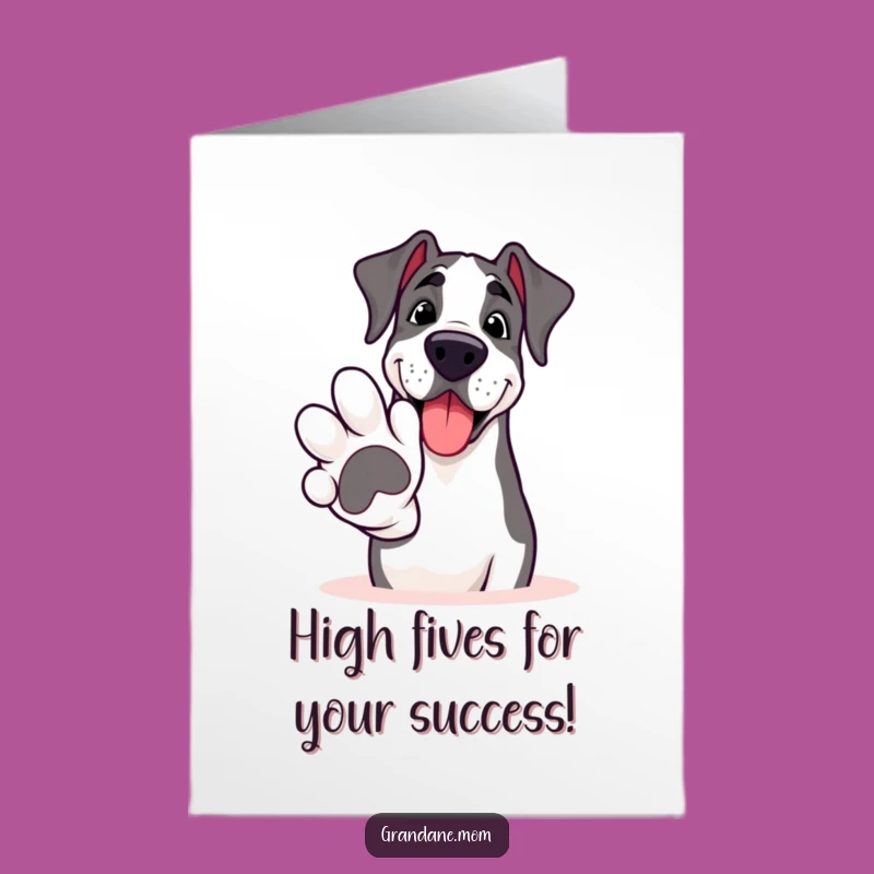 Free Printable Grand Dane Congrats Card: Hilarious Paw High-Five Downloadable