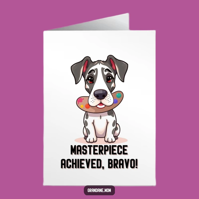 Free Printable Congrats Card: Masterpiece Great Dane Artist, Celebrate Success!