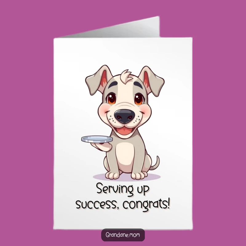 Joyful Grand Dane Congrats Card: Free Printable, Happy Pup Delivers Your Success!
