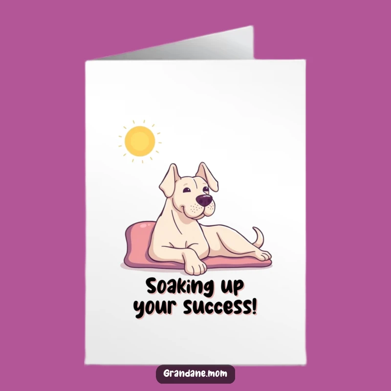 Free Printable Grand Dane Congrats Card: Relaxed Dog Downloadable Greeting Gift