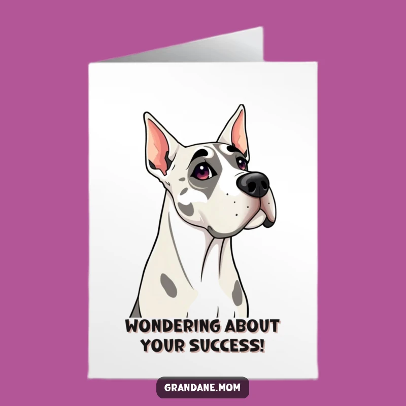 Free Printable Grand Dane Congrats Card: Curious Dog Downloadable Greeting Gift