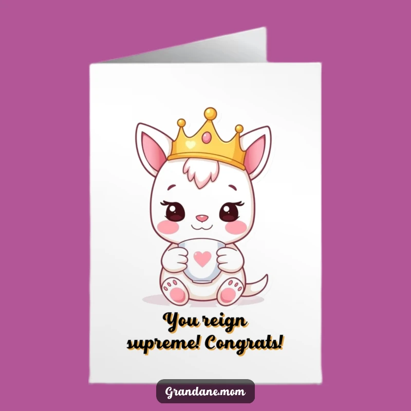 Free Printable Congrats Card: Regal Daniff Teacup Celebration, Funny Downloadable Gift