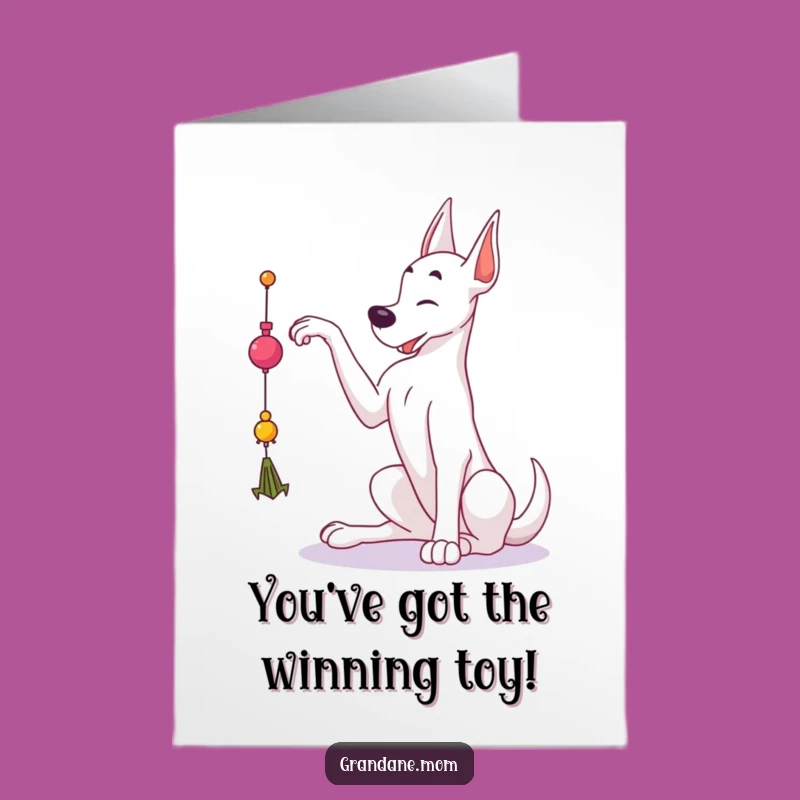 Free Printable Congrats Card: Grand Dane Reaching, Funny Downloadable Gift