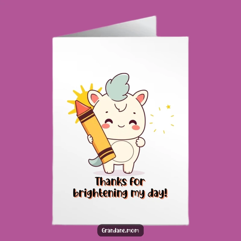 Free Printable Funny Daniff Thank You Card Printable: Crayon Sun Drawing Gift