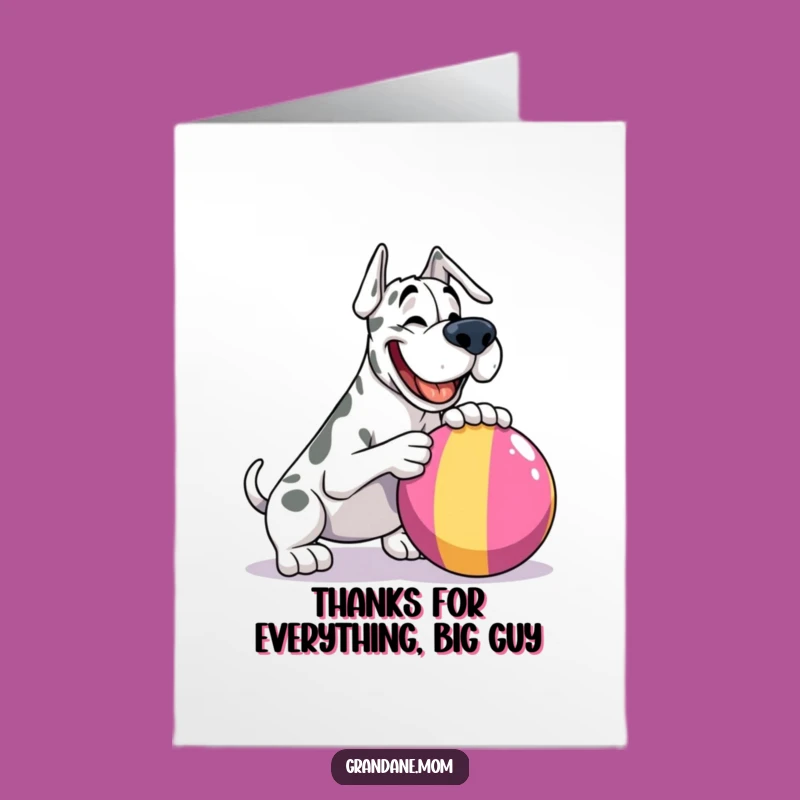 Free Printable Grand Dane Thank You Card: Grateful Doggy Nudge Downloadable